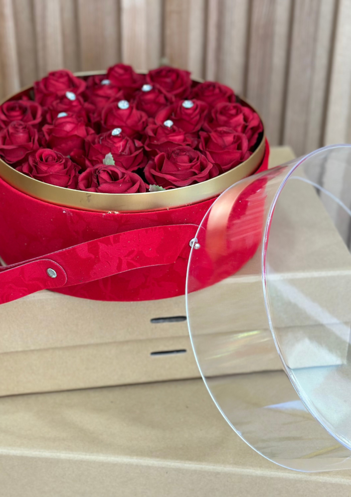 Box di Rose Rosse con Strass